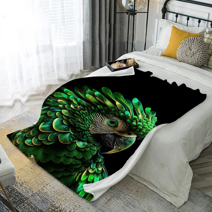 

Микрофиберное покрывало с рисунком попугая, 1 шт.