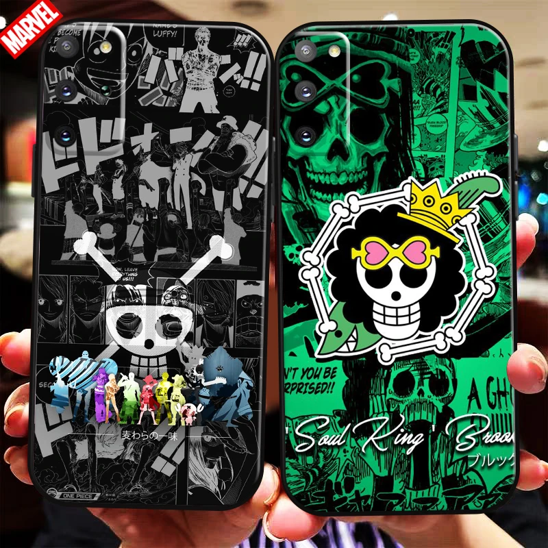 

One Piece Skull Logo For Samsung Galaxy S21 S20 Plus Ultra FE 5G Phone Case TPU Back Coque Funda Carcasa Black Liquid Silicon