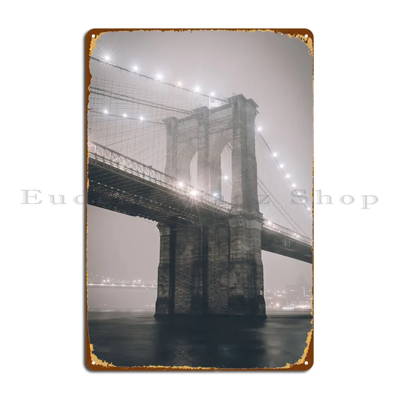 Металлический плакат с бруклинским мостом, Настенный декор для кинотеатра, индивидуальный кухонный винтажный жестяной плакат