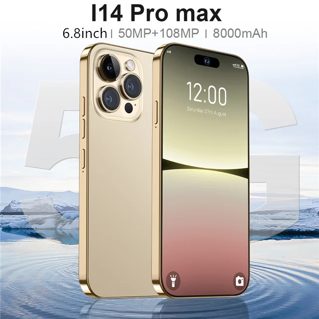 

Global Version 2022 New i14 Pro Max 6.8 Inch Smartphones 16GB+1TB 8000mAh 4G/5G Network Unlock Cell Phone Dual SIM Android Phone