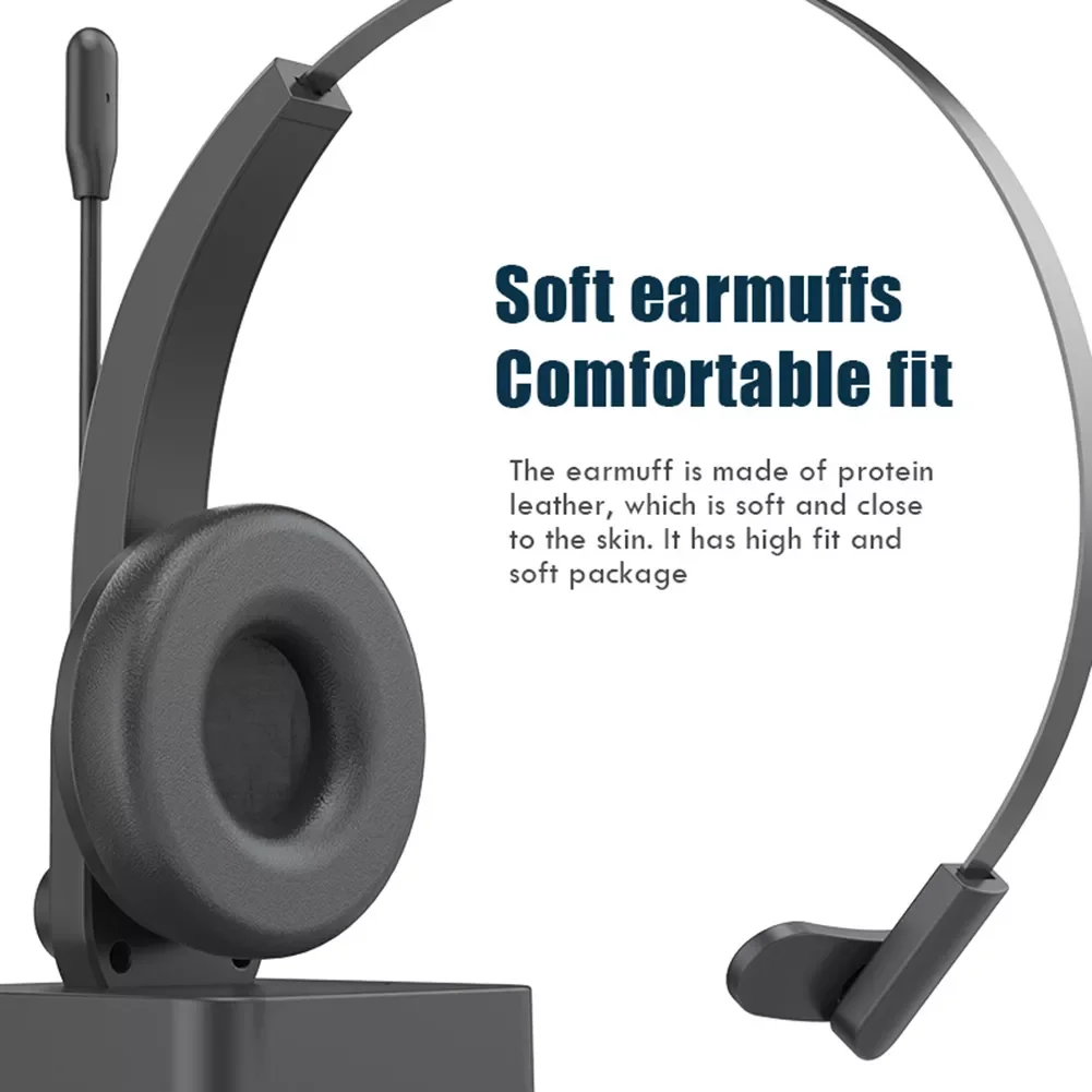 

Bluetooth-compatible Call Center Headset Hands-free Wireless Headphones With Mic Noise Cancelling Skype for Call Center 17h Talk