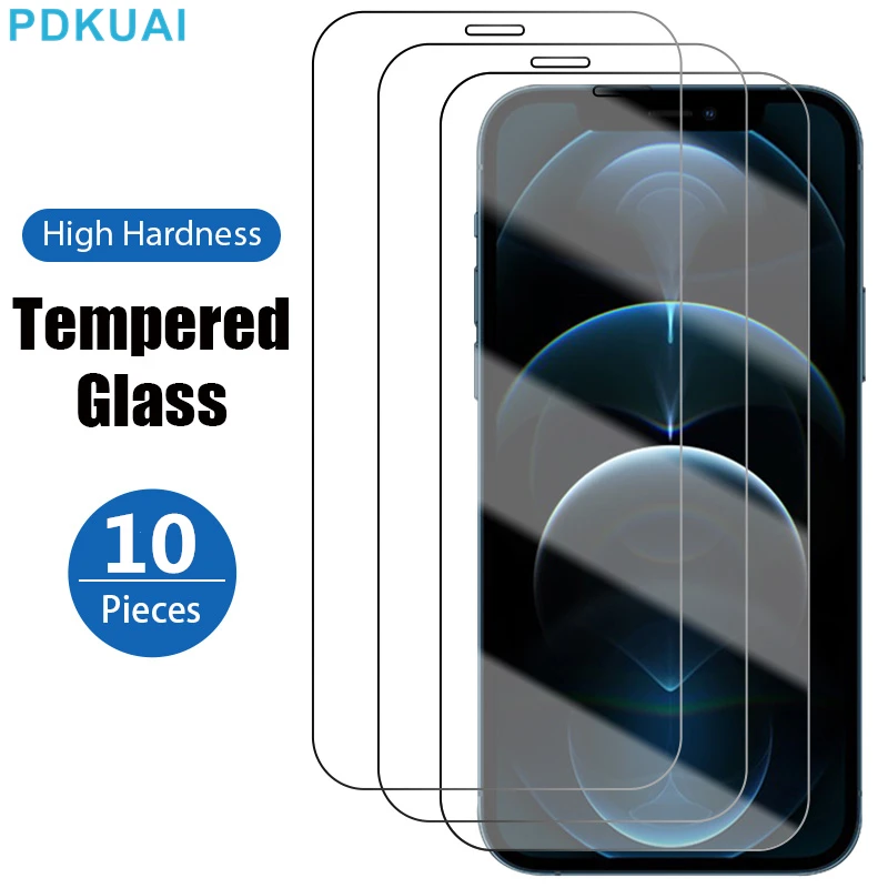 10/5/3PCS Tempered Glass for IPhone 14 13 12 11 Pro Max Mini Plus 7 8 X XR Screen Protector Ultra Thin 9H Cover Protective Film