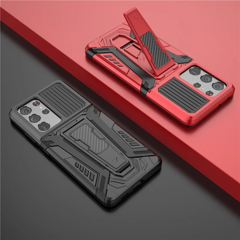 

Armor for Samsung Galaxy S21 Ultra Plus 5g Case Cover Shockproof Holder Phone Case Pc Silicone Coque Funda Kickstand Luxury