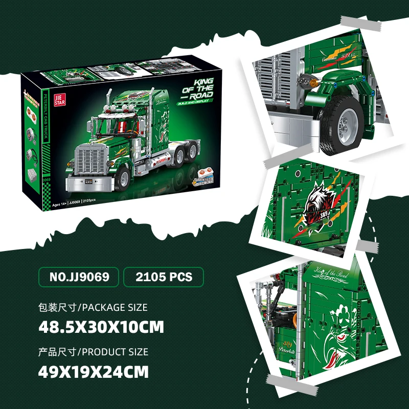 Новинка 2105 шт. технический Радиоуправляемый Американский полуприцеп