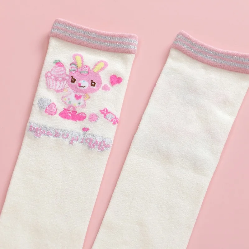 Японские детские носки с рисунком любви маленького кролика кружевные длинные