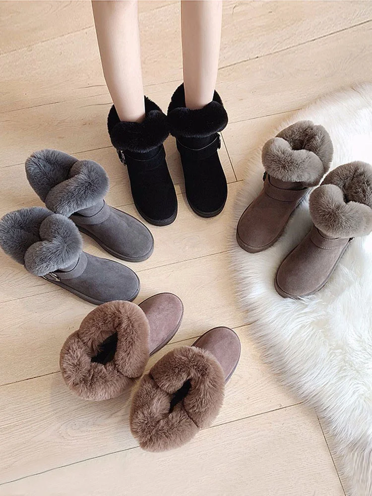

Alo cnc 2022 New the Winter Fashionable Fur One Fashionable Warm Hair Mouth Plus Velvet Thickened Large Cotton Shoes Good-shoes