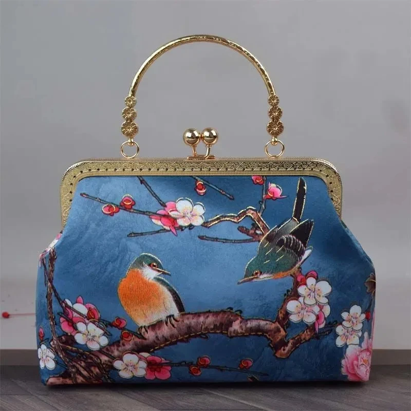 

Bird Flowers Chain Women Shoulder Crossbody Bag Hollow Out Metal Shell Lock Women's Handbags Purses