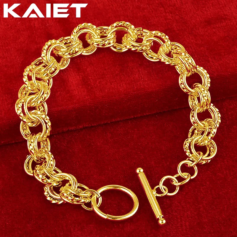 

KAIET Gold Plated Bracelet Men Exquisite Multi Ring Chain Wedding Party Women Fashion Accessories Jewelry