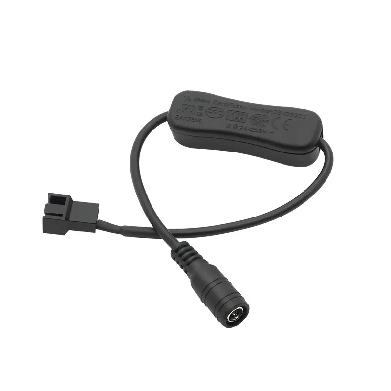 

12V Copper DC 5521 to 4Pin PWM PC Fan Cable Computer PC Router Fan Power Swith Adapter Cable with switch