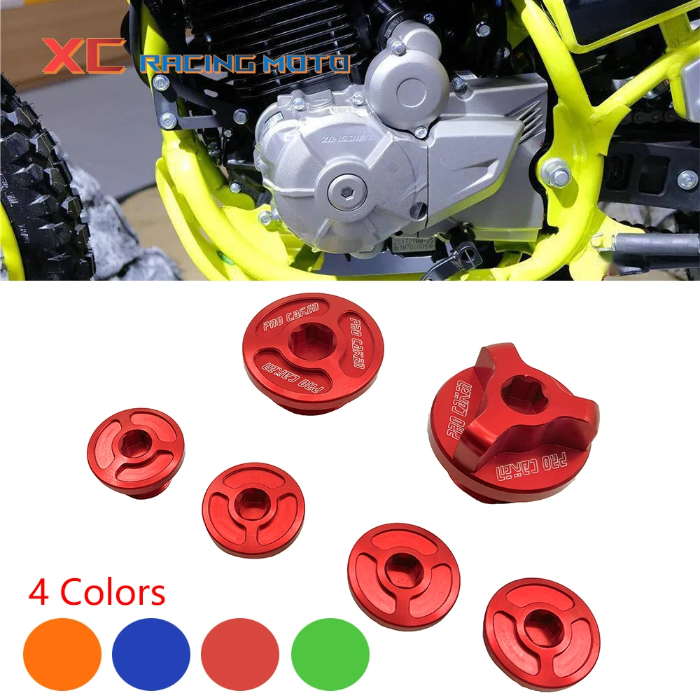 

Motorcycle CNC Aluminum Billet Timing Oil Plug Screw Bolt Set For NC250 NC 250CC Water Cool Engine Kayo K6 T6 Dirt Pit Bike
