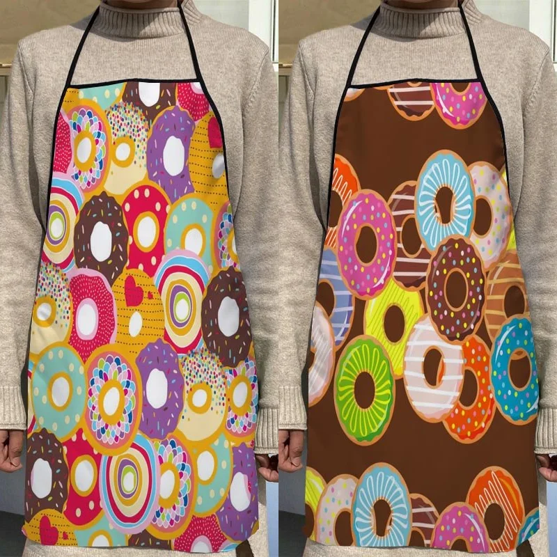 

Donuts Pattern Aprons Home Coffee Shop Cleaning Aprons Anti-Dirty Kitchen Accessories For Men Women 50x75cm,68x95cm Funy Gift