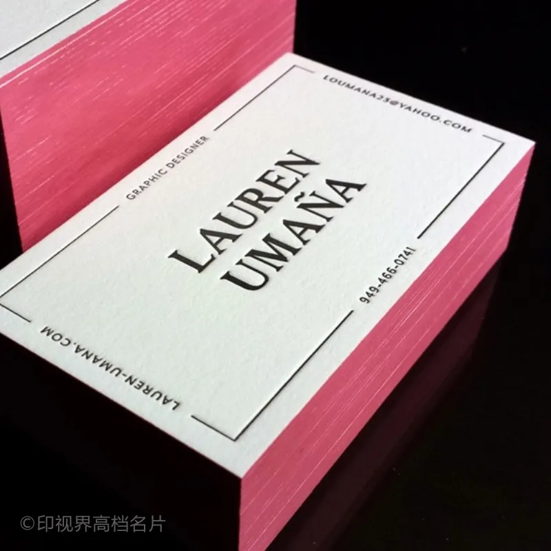Colored edge cotton paper custom letterpress printing business cards