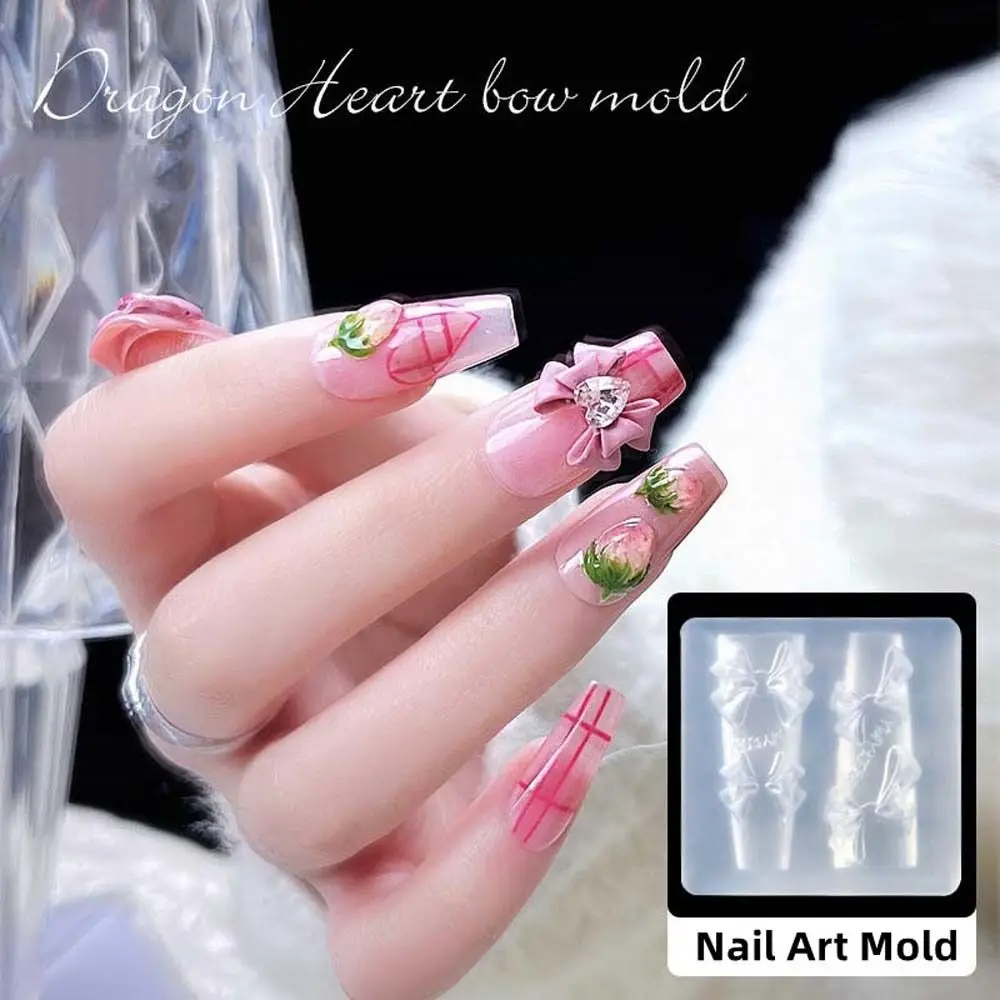 

Women 3D Nail Silicone Mold Nail Art Mold Bow Carved Nails Template DIY Manicure Tools Wings Shaped UV Gel Polish Stamper