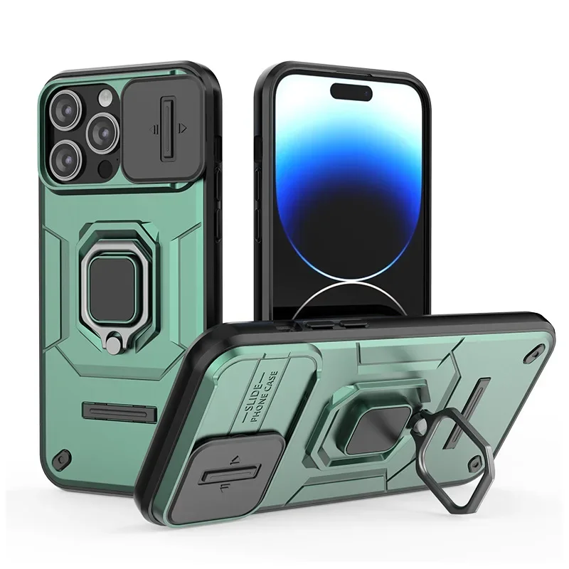 Сверхмощный чехол с кольцом для Iphone 16 Pro Max Защитная задняя крышка-держатель