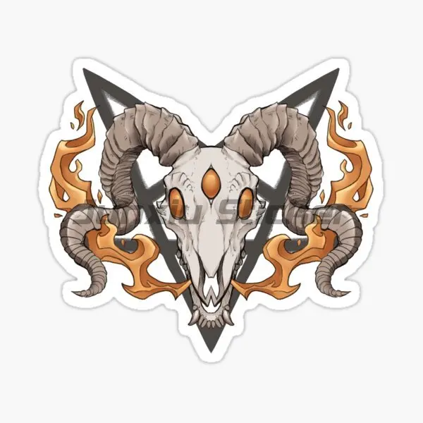 Наклейки с круглыми рогами в виде демона Аксессуары для мотоцикла ноутбука