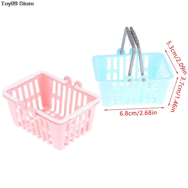 

High Quality 1/2Pcs Dollhouse Mini Shopping Hand Baskets Supermarket Basket Model For Doll House Decor Kids Pretend Play Toys