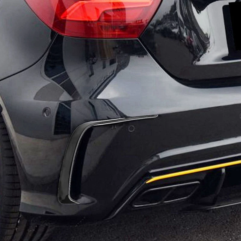 3 пары автомобильных черных ABS задний бампер сплиттер спойлеры Canard для Mercedes Benz W176