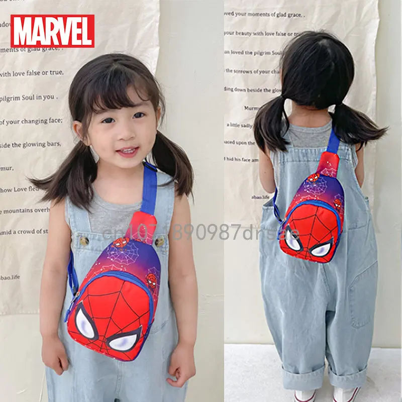 

Disney Spiderman Ironman Belt Bag Cartoon Figure Fashion Cute Children's Outdoor Travel Bag Boys Girls Chest Coin Purse Gifts