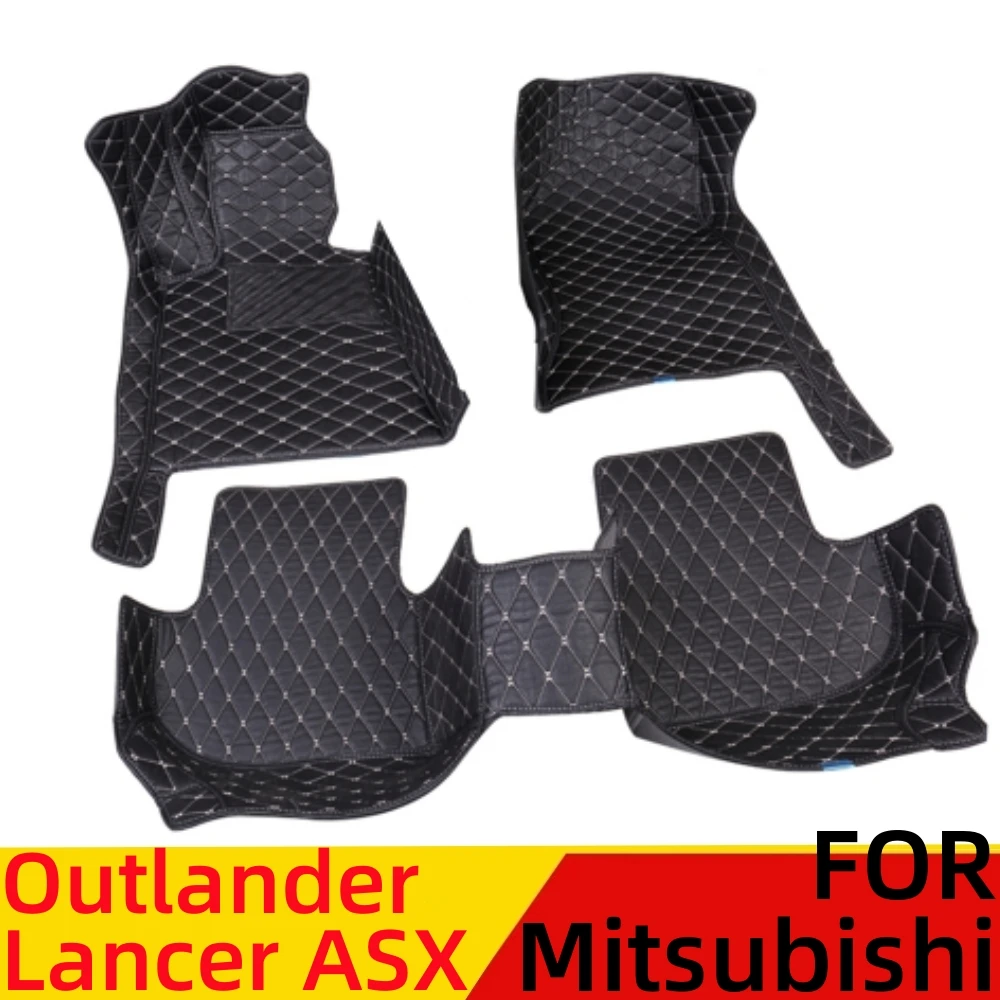 

Автомобильные коврики для Mitsubishi ASX Outlander Lancer, Водонепроницаемые кожаные коврики под заказ, передние и задние напольные части