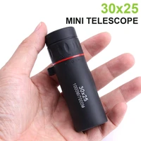 hd 30x25 mini portable monocular zooming focus optical hunting telescope low night vision outdoor camping hiking tourism scope
