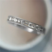 new delicate thin rings for women silver colorgold color shiny cz fancy wedding eternity rings fashion accessories jewelry