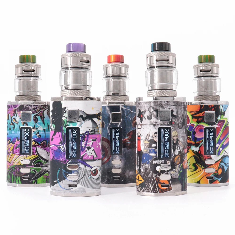 

Vape Box Mod 200W Vaper kit Electronic Cigarette 4400mah build-in battery OLED screen 2ml/5ml Dead Rabbit RTA vapor Ecigarette