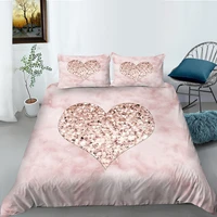 european pattern hot sale bed linen soft bedding set 3d digital heart printing 23pcs duvet cover set esdeeuus size