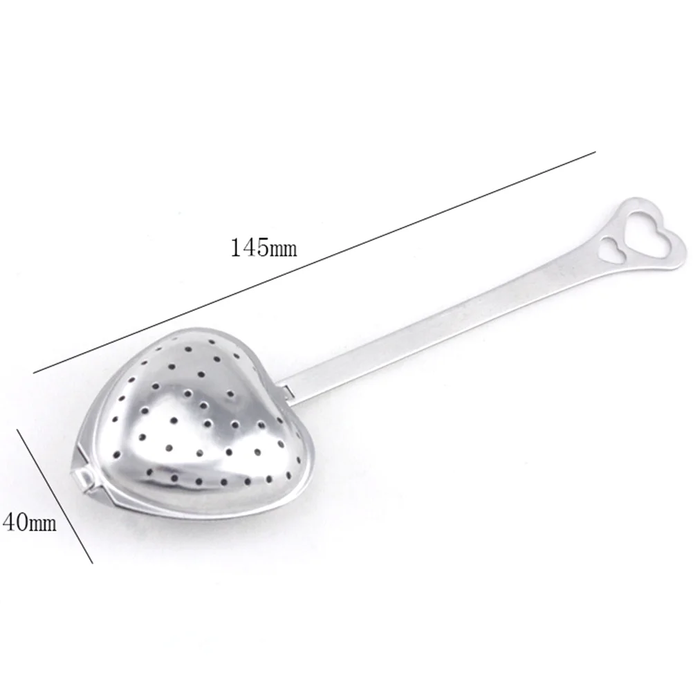 Ложка для заваривания чая в форме сердца из нержавеющей стали с длинным захватом