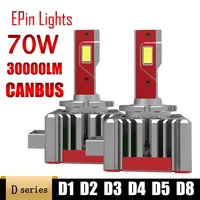 2pcs car headlight d1s led bulb d3s d2s d2r d4s d5s d8s led headlamp 70w 30000lm canbus turbo auto lamp lights 6000k plugplay