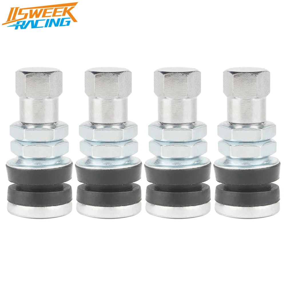 Универсальный бескамерный клапан для шины TR161, 4 шт., короткие металлические Пружинные стержни клапана с пылезащитной крышкой для квадроциклов, автомобилей, лодок