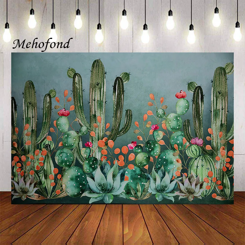 

Фон для фотосъемки Mehofond мексиканский кактус цветочный праздник детский день рождения детский душ фотореквизит для студии