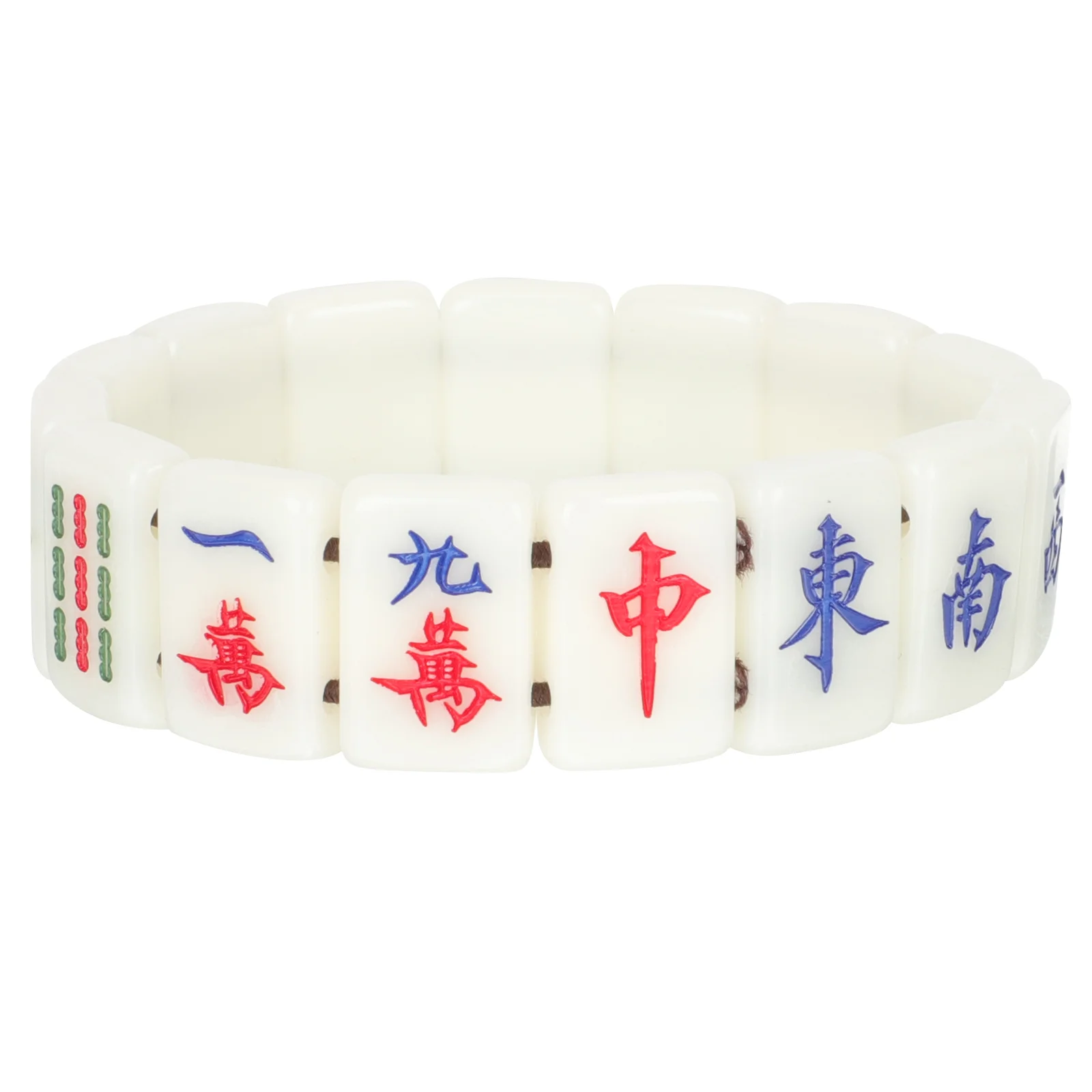 

Mahjong Bracelet Bracelets Tile Jewelry Wristadjustable Stretch Women Decoration Couples Men Elastic Elasticity Gift Bead Lover