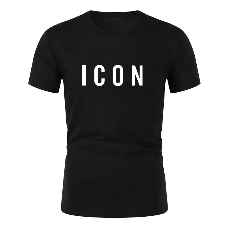 

2022 New Men t shirt Hot Sale Brand Black & white letters Icon T shirt Men Casual Tshirt Print Funny broadcloth Tee shirt