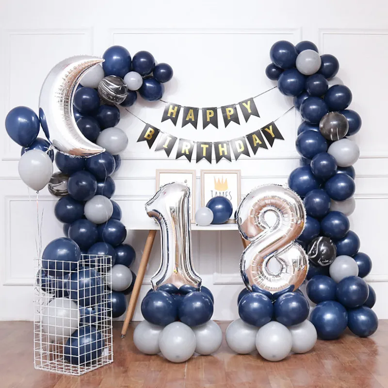 

10-100 pieces 10 inch glow, blue starry sky, dark blue balloon, bachelor party, birthday party, wedding, baby baptism decoration