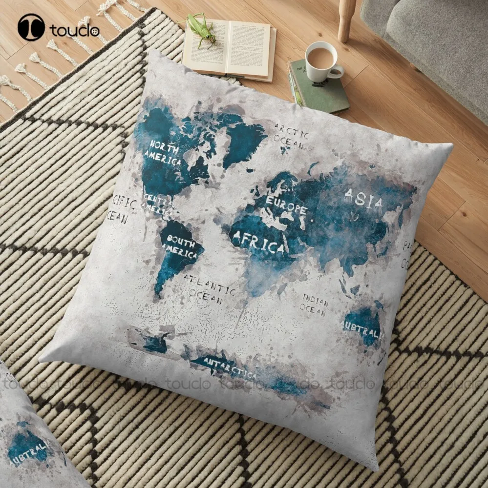 

Чехол-наволочка из полиэстера и льна с принтом карты мира, 13 дюймов