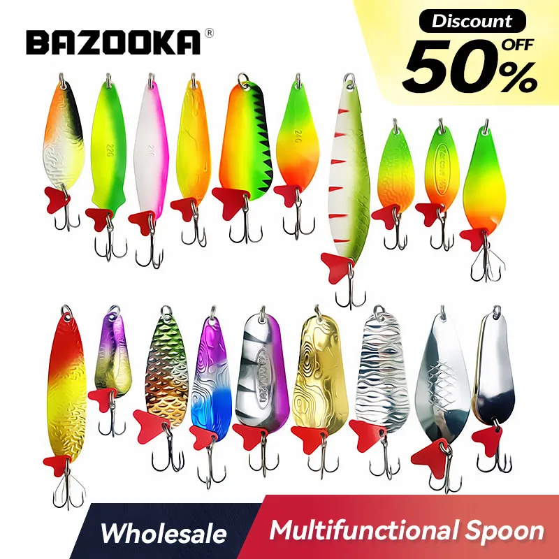 

Bazooka Spoon Fishing Lure Metal Spinner Trout Baits Hard Peche Leurre Sequins Noise Sequins Spinner Paillette Perch