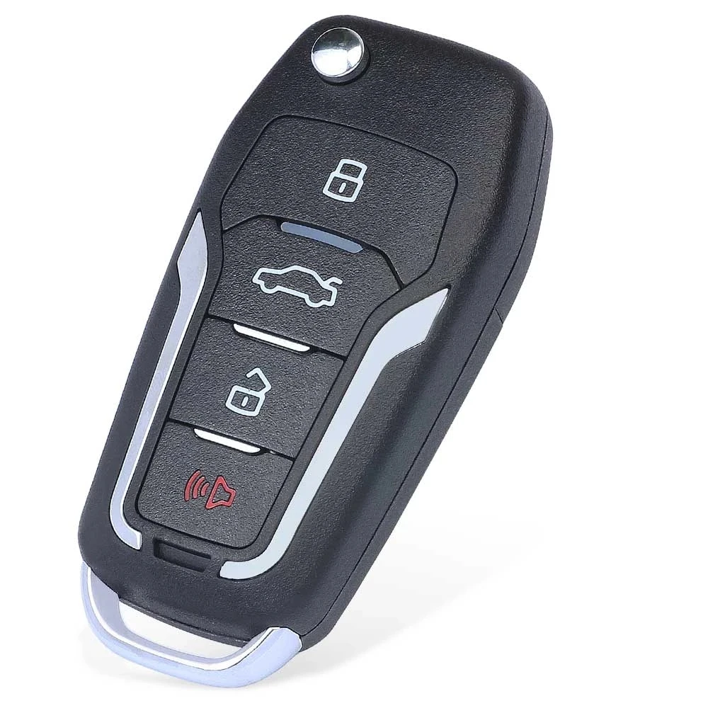 XNRKEY Upgraded Flip Remote Key 4D63 Chip 315Mhz for Ford  Escape Focus C-Max Transit Car Key with HU101 Blade FCC: OUCD6000022