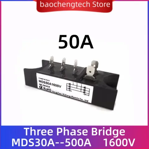MDS30-16 MDS50-16 трехфазный выпрямитель, модуль 30 А переменного/постоянного тока, 50 А, 1600 в, 3-фазный выпрямитель диодного моста
