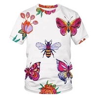 butterfly 3d printing mens womens childrens t shirt new summer o neck short sleeved cute animal pattern light and breathable