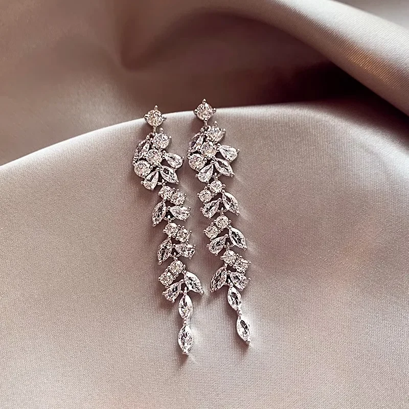 Южная Корея новый дизайн модные украшения посеребренные роскошные длинные