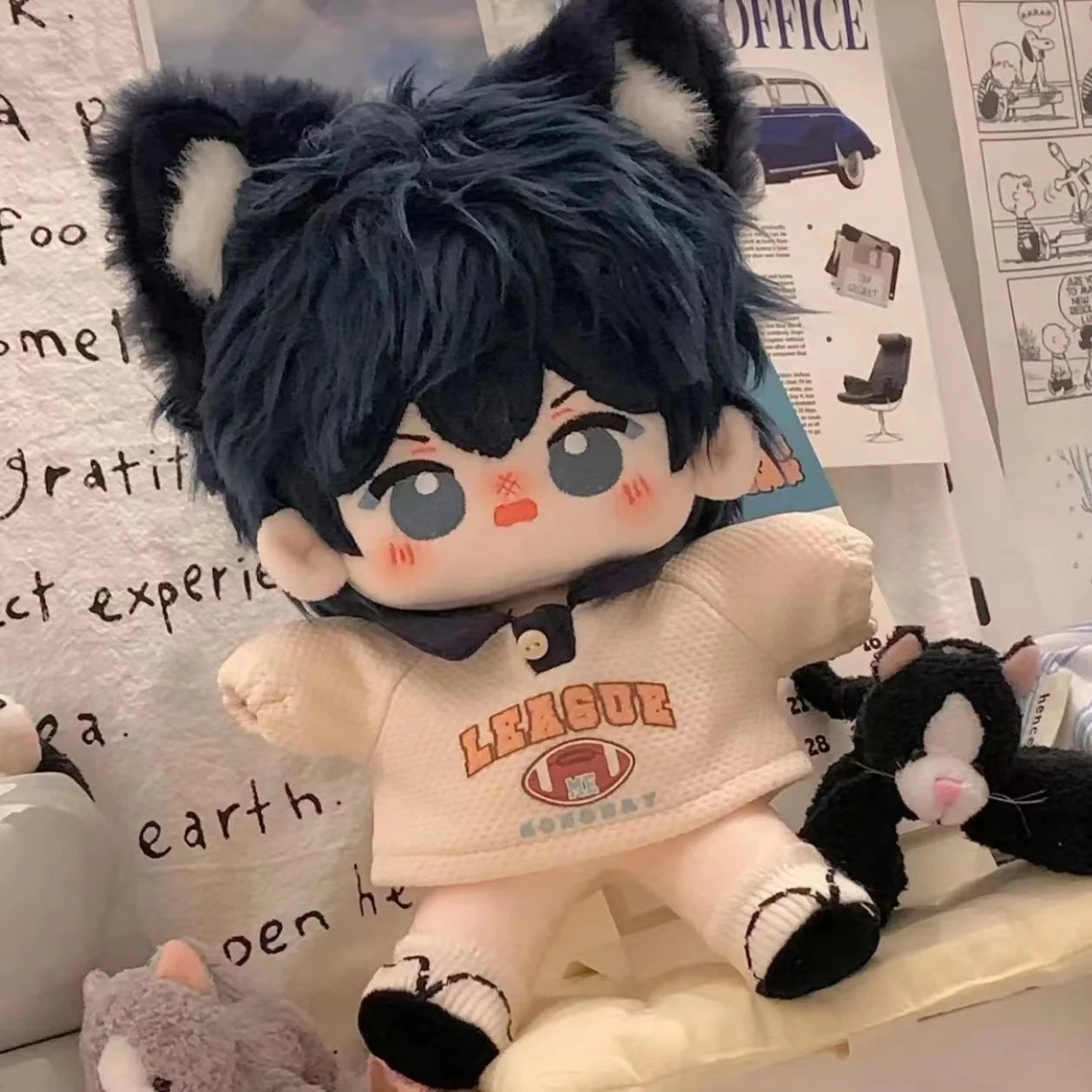 

BLUE LOCK Isagi Yoichi Cartoon Plush Stuffed Cotton DollsBeast Ear Anime Cute Dress Up Clothes Pillow Birthday Gift