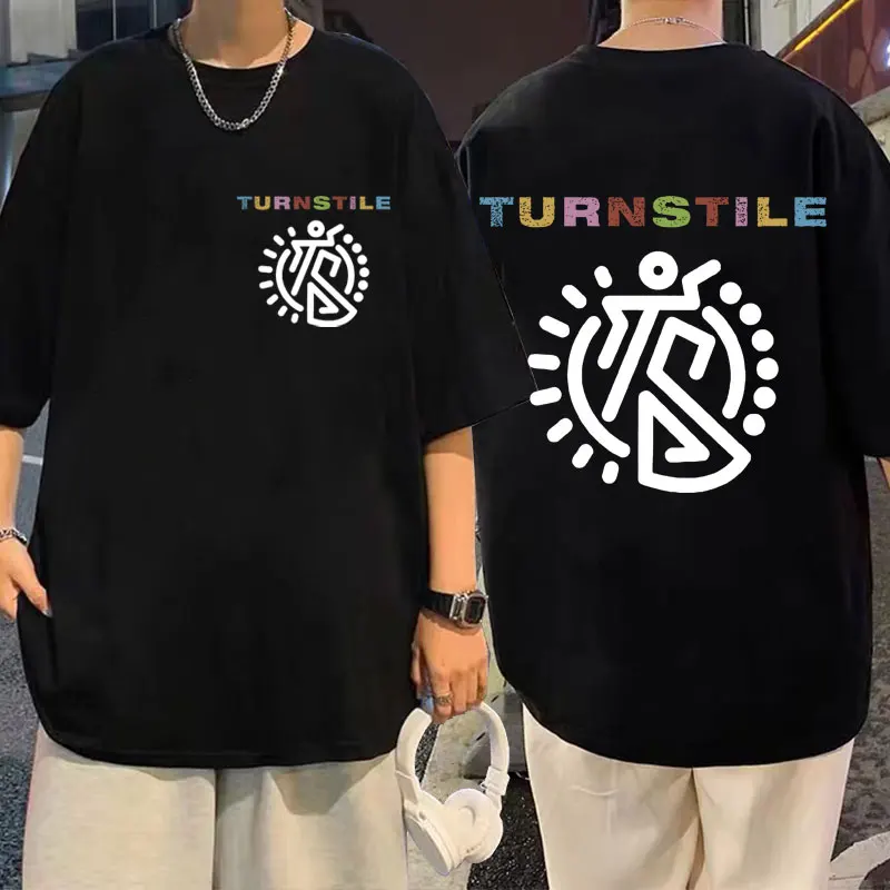 

Singer Turnstile Graphic Print T-shirt Men Women Fashion Casual Oversized Tshirt Men's Pure Cotton T Shirts Male Hip Hop Tees