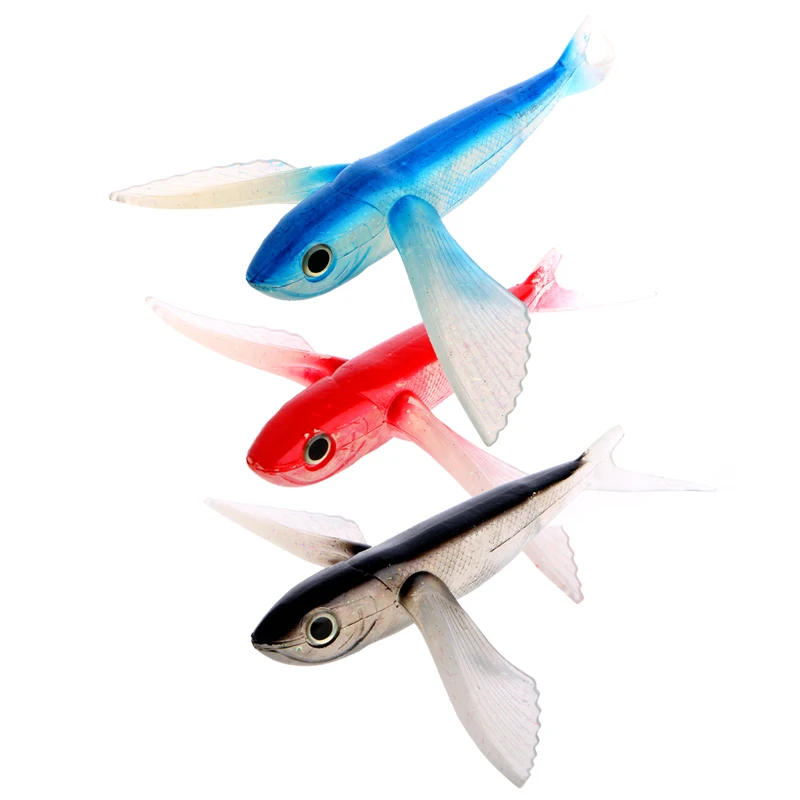 

Seawater Fishing Bait Flying Fish Lure Boat Trolling Tuna Mackerel Soft Baits