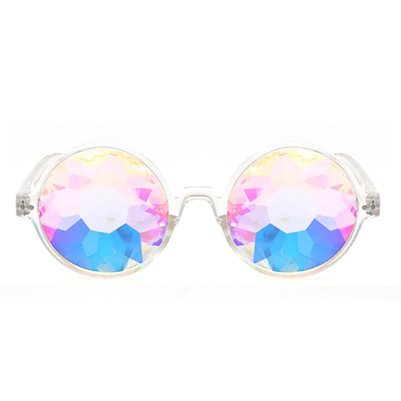 

Kaleidoscope Glasses Rave Festival Party Sunglasses Diffracted Lens-Transparent