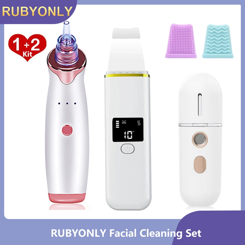 

RUBYONLY Ультразвуковой очиститель, ультразвуковой скруббер для кожи, глубокий аппарат для чистки лица, лопата для ухода за кожей, лифтинг для л...