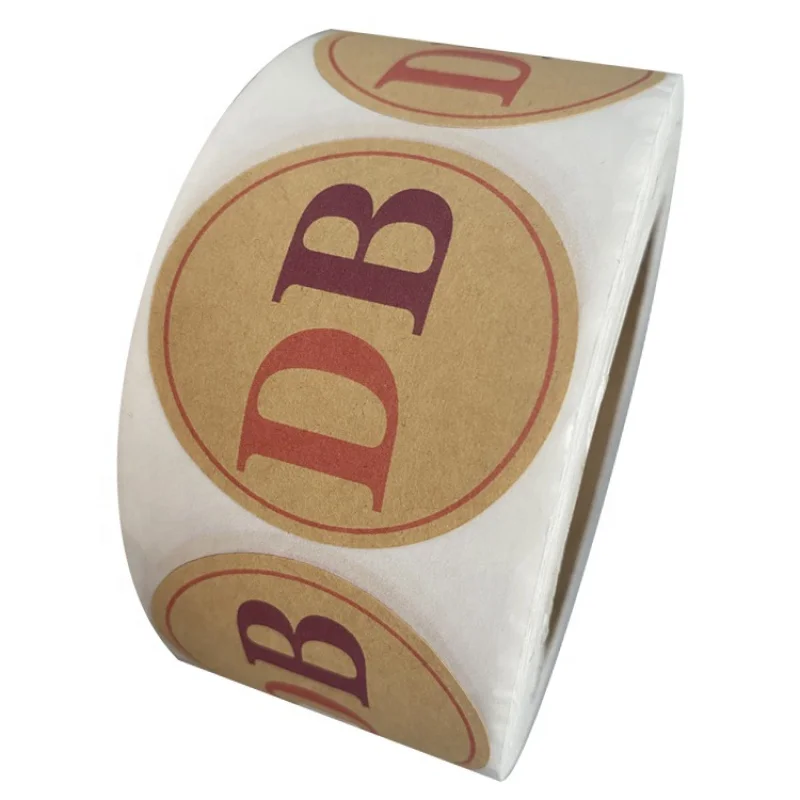 

Custom Printed Roll Self Adhesive Kraft Paper Round Circle Food Sticker Label, Kraft Paper Round Circle Food Sticker Label