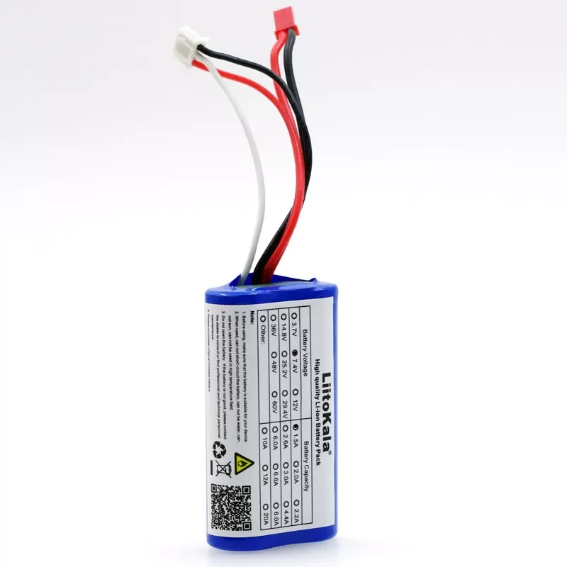 

NEW2023 2PCS/lot Liitokala New 7.4V 18650 Lithium Battery 1500mAh 8.4V li-lon Rechargeable batteries Aircraft battery + Free shi