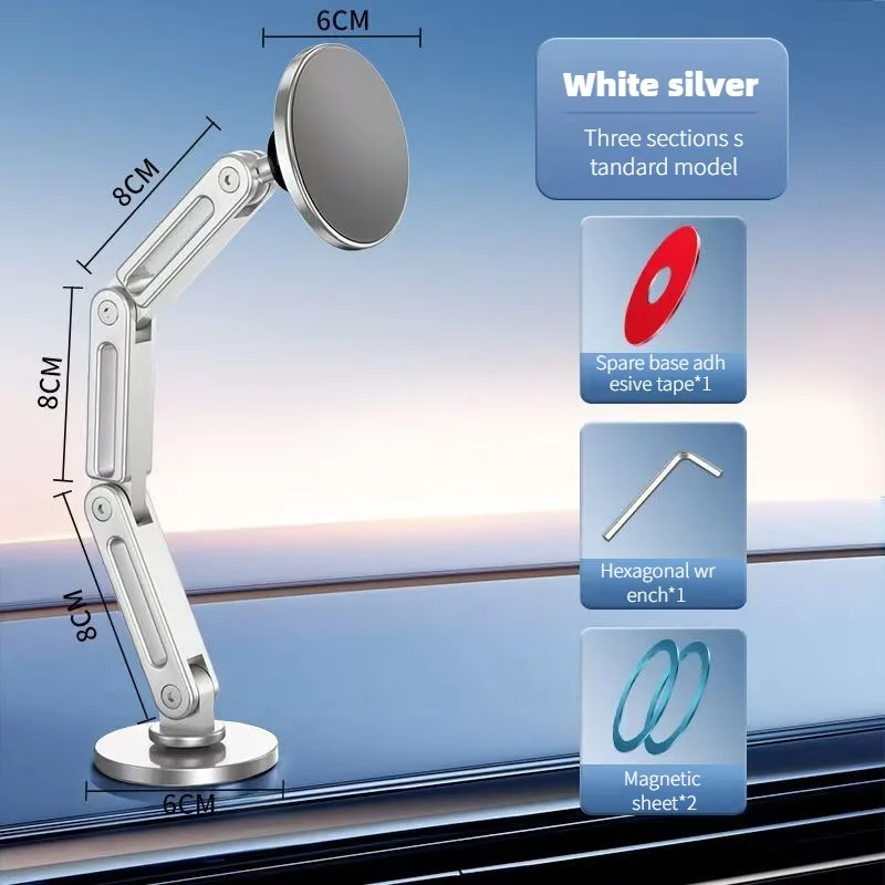 

Магнитный держатель мобильного телефона на присоске подходит для автомобилей Tesla Macsafe с подвесным экраном и вращающимся на 360 градусов алюминиевым сплавом