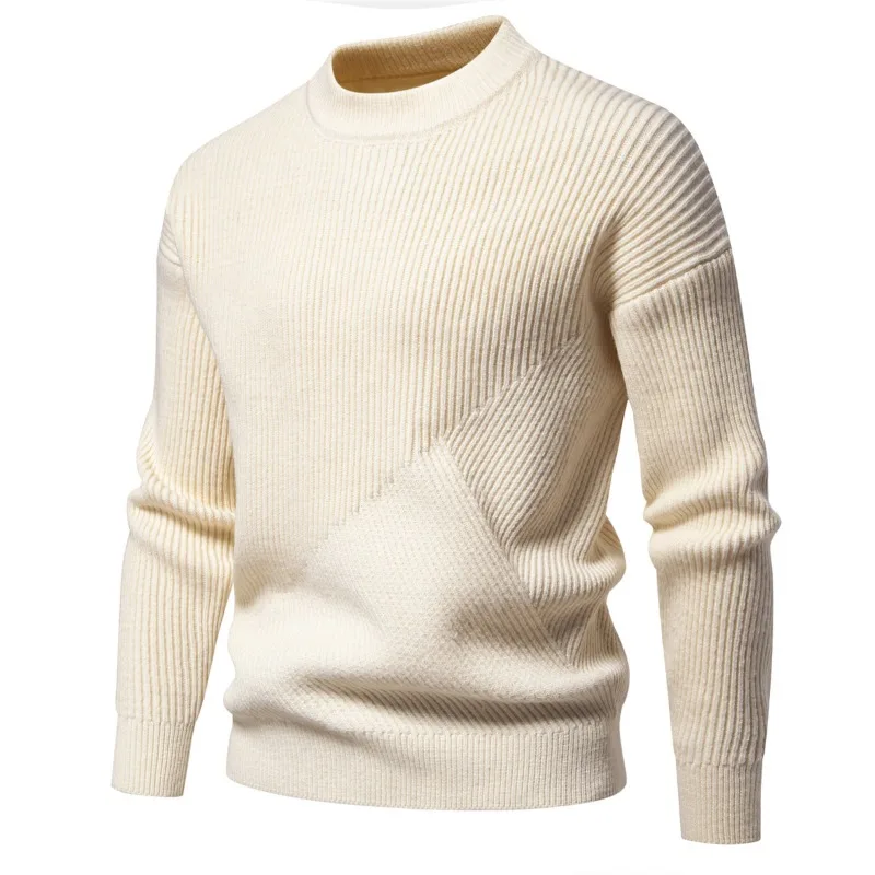 Новый мужской однотонный саржевый свитер = повседневная модная одежда с удобным