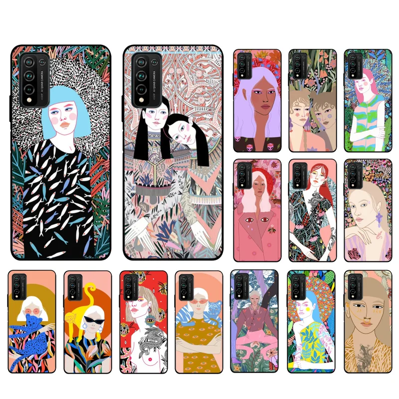 

Women Flowers Russian Phone Case For Huawei Honor 9X 9A 8X 8S 7A 7C 20 10i 10Xlite Y6 P40 P30 lite P20Pro Mate20Pro Mate20lite
